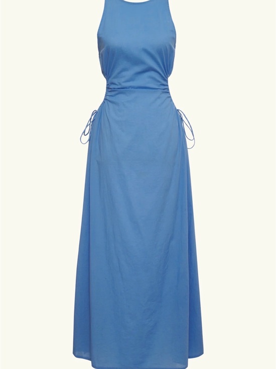 acacia swimwear Dresses & Skirts - acacia swimwear Blue Sleeveless Maxi Dress with Side Drawstrings NWT